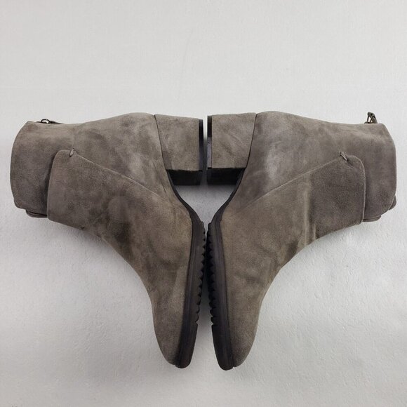 Sesto Meucci Foss Ankle Boot Womens 8.5 Beige Suede Back Zip Made in Italy - Picture 6 of 11